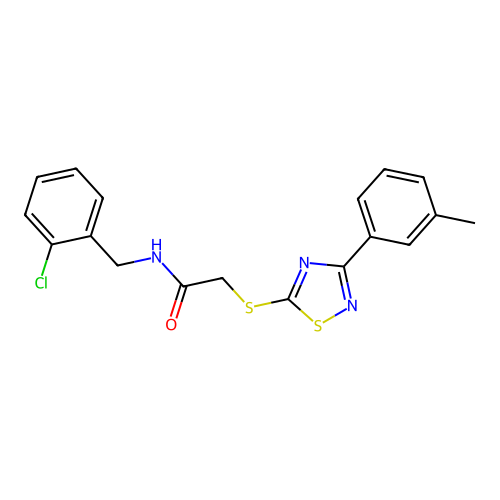 N-(2-chlorobenzyl)-2-((3-(m-tolyl)-1,2,4-thiadiazol-5-yl)thio)acetamide structure