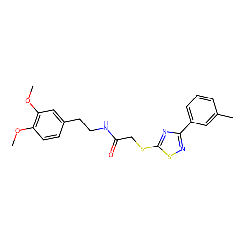 N-(3,4-dimethoxyphenethyl)-2-((3-(m-tolyl)-1,2,4-thiadiazol-5-yl)thio)acetamide structure