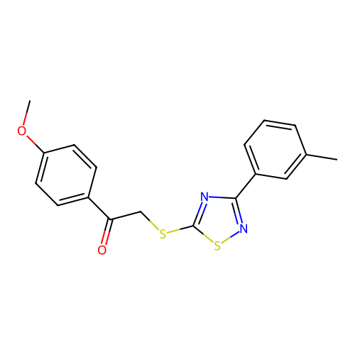 1-(4-Methoxyphenyl)-2-((3-(m-tolyl)-1,2,4-thiadiazol-5-yl)thio)ethanone structure