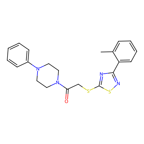 1-(4-Phenylpiperazin-1-yl)-2-((3-(o-tolyl)-1,2,4-thiadiazol-5-yl)thio)ethanone structure