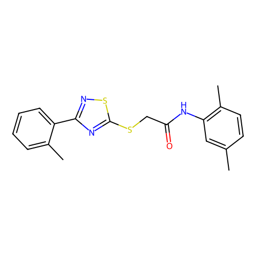 N-(2,5-dimethylphenyl)-2-((3-(o-tolyl)-1,2,4-thiadiazol-5-yl)thio)acetamide structure