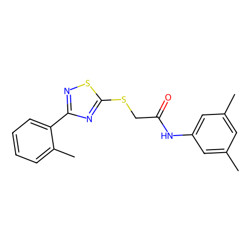 N-(3,5-dimethylphenyl)-2-((3-(o-tolyl)-1,2,4-thiadiazol-5-yl)thio)acetamide structure