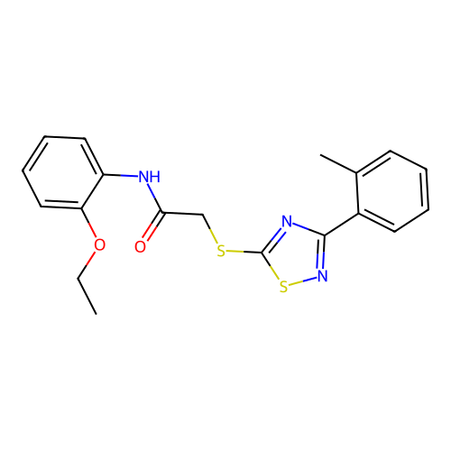 N-(2-ethoxyphenyl)-2-((3-(o-tolyl)-1,2,4-thiadiazol-5-yl)thio)acetamide structure