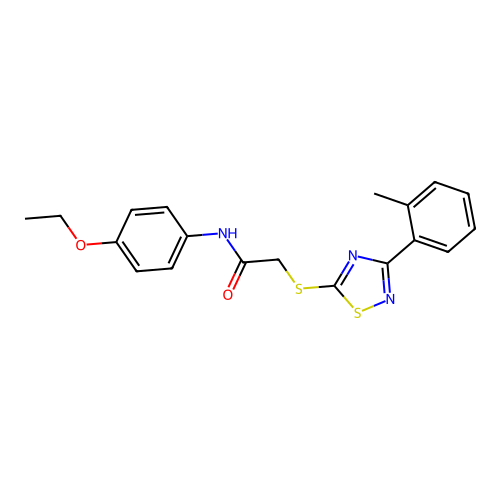 N-(4-ethoxyphenyl)-2-((3-(o-tolyl)-1,2,4-thiadiazol-5-yl)thio)acetamide structure
