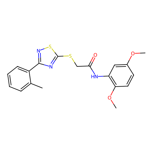 N-(2,5-dimethoxyphenyl)-2-((3-(o-tolyl)-1,2,4-thiadiazol-5-yl)thio)acetamide structure