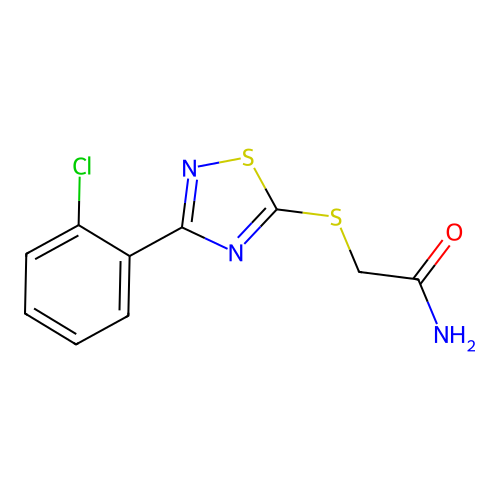 2-((3-(2-Chlorophenyl)-1,2,4-thiadiazol-5-yl)thio)acetamide structure