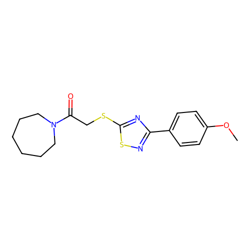 1-(Azepan-1-yl)-2-((3-(4-methoxyphenyl)-1,2,4-thiadiazol-5-yl)thio)ethanone structure