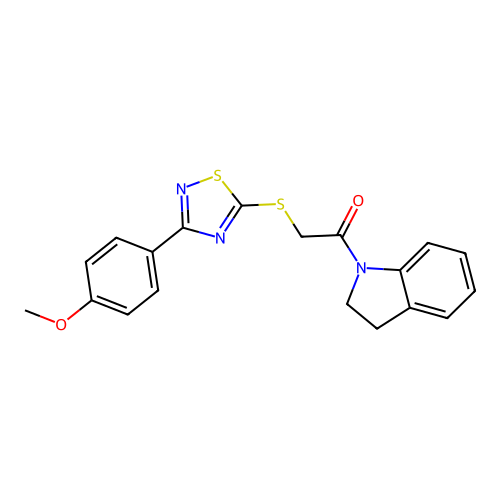 1-(Indolin-1-yl)-2-((3-(4-methoxyphenyl)-1,2,4-thiadiazol-5-yl)thio)ethanone structure