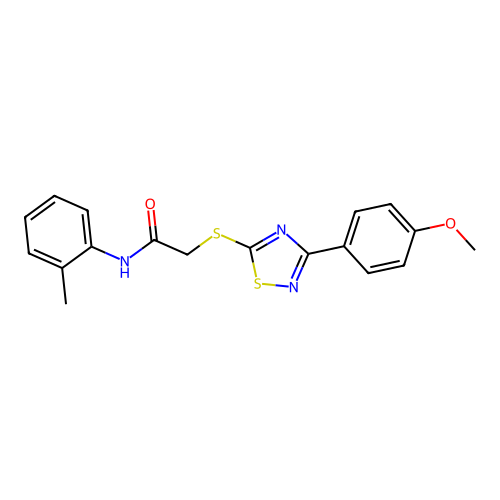 2-((3-(4-methoxyphenyl)-1,2,4-thiadiazol-5-yl)thio)-N-(o-tolyl)acetamide structure