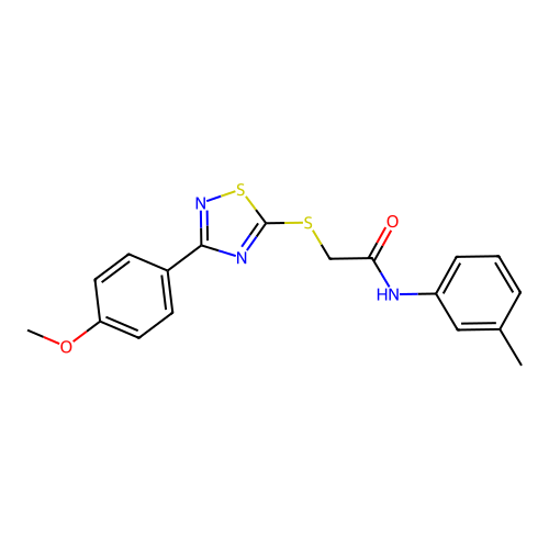 2-((3-(4-methoxyphenyl)-1,2,4-thiadiazol-5-yl)thio)-N-(m-tolyl)acetamide structure