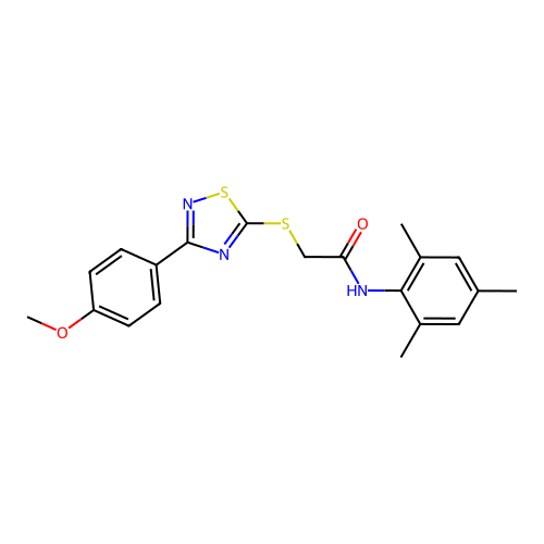 N-mesityl-2-((3-(4-methoxyphenyl)-1,2,4-thiadiazol-5-yl)thio)acetamide structure