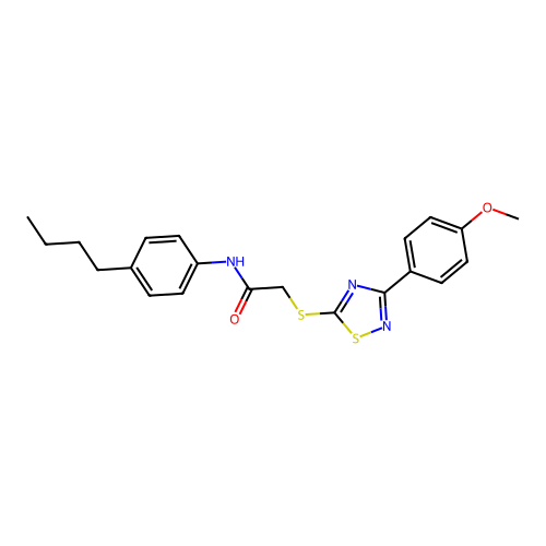 N-(4-butylphenyl)-2-((3-(4-methoxyphenyl)-1,2,4-thiadiazol-5-yl)thio)acetamide structure