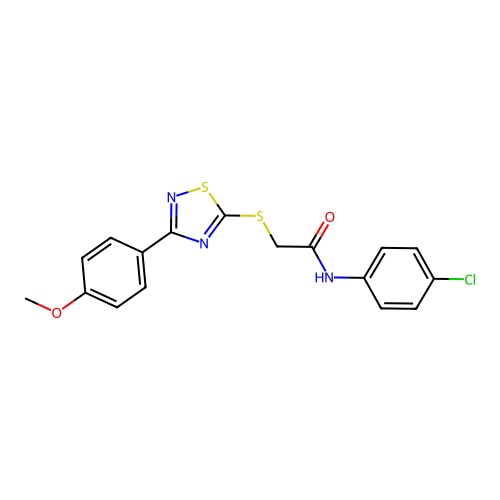 N-(4-chlorophenyl)-2-((3-(4-methoxyphenyl)-1,2,4-thiadiazol-5-yl)thio)acetamide structure