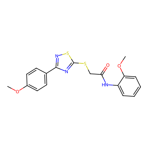 N-(2-methoxyphenyl)-2-((3-(4-methoxyphenyl)-1,2,4-thiadiazol-5-yl)thio)acetamide structure