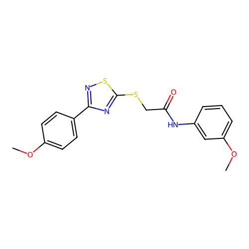 N-(3-methoxyphenyl)-2-((3-(4-methoxyphenyl)-1,2,4-thiadiazol-5-yl)thio)acetamide structure