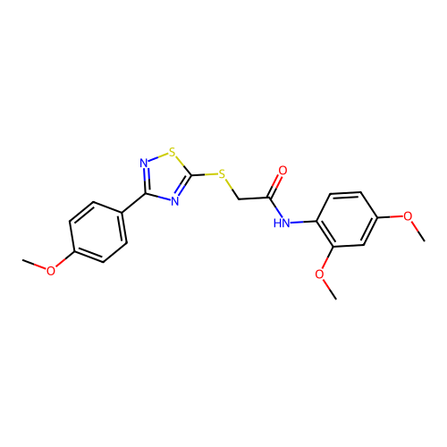 N-(2,4-dimethoxyphenyl)-2-((3-(4-methoxyphenyl)-1,2,4-thiadiazol-5-yl)thio)acetamide structure