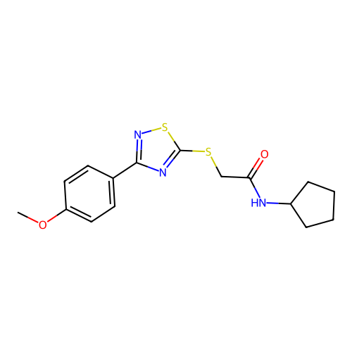N-cyclopentyl-2-((3-(4-methoxyphenyl)-1,2,4-thiadiazol-5-yl)thio)acetamide structure