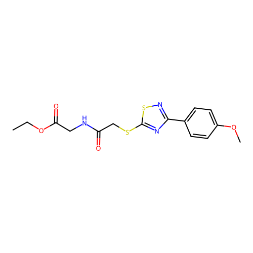 ethyl 2-[[2-[[3-(4-methoxyphenyl)-1,2,4-thiadiazol-5-yl]sulfanyl]acetyl]amino]acetate structure
