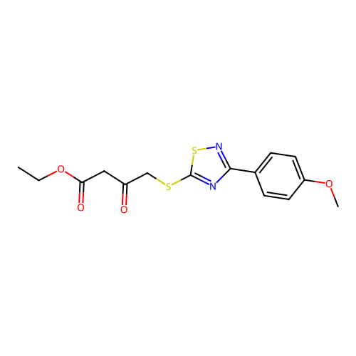 Ethyl 4-{[3-(4-methoxyphenyl)-1,2,4-thiadiazol-5-yl]sulfanyl}-3-oxobutanoate structure