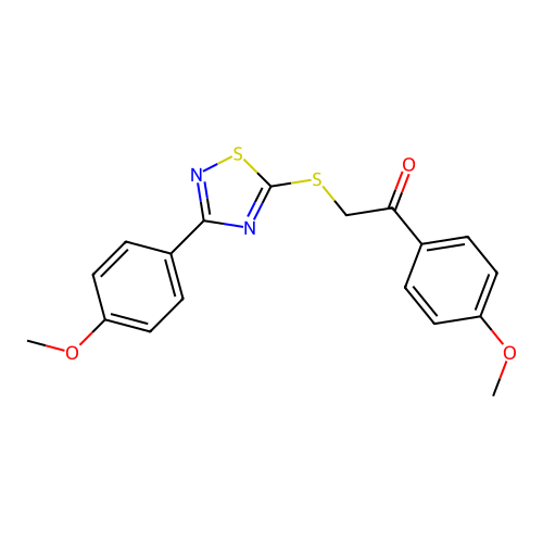 1-(4-Methoxyphenyl)-2-((3-(4-methoxyphenyl)-1,2,4-thiadiazol-5-yl)thio)ethanone structure