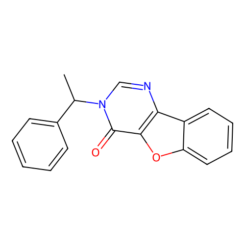 3-(1-phenylethyl)benzofuro[3,2-d]pyrimidin-4(3H)-one structure