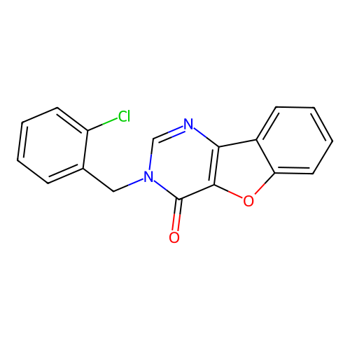 3-(2-chlorobenzyl)[1]benzofuro[3,2-d]pyrimidin-4(3H)-one structure