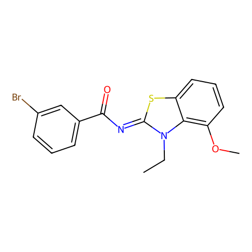 3-bromo-N-(3-ethyl-4-methoxy-1,3-benzothiazol-2-ylidene)benzamide structure