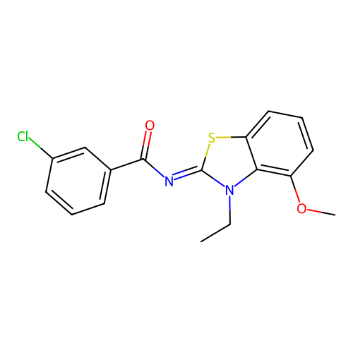 3-chloro-N-(3-ethyl-4-methoxy-1,3-benzothiazol-2-ylidene)benzamide structure