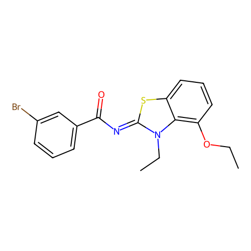 3-bromo-N-(4-ethoxy-3-ethyl-1,3-benzothiazol-2-ylidene)benzamide structure