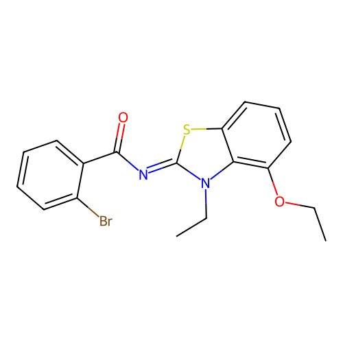 2-bromo-N-(4-ethoxy-3-ethyl-1,3-benzothiazol-2-ylidene)benzamide structure
