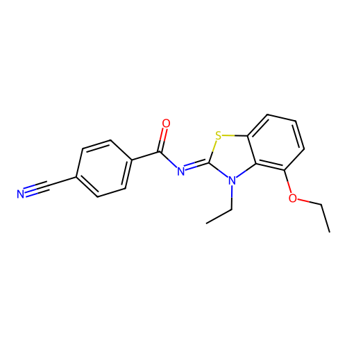 (E)-4-cyano-N-(4-ethoxy-3-ethylbenzo[d]thiazol-2(3H)-ylidene)benzamide structure