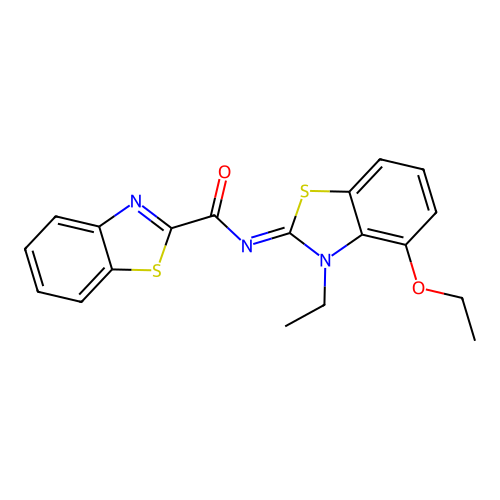 (E)-N-(4-ethoxy-3-ethylbenzo[d]thiazol-2(3H)-ylidene)benzo[d]thiazole-2-carboxamide structure