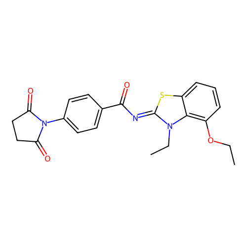 (E)-4-(2,5-dioxopyrrolidin-1-yl)-N-(4-ethoxy-3-ethylbenzo[d]thiazol-2(3H)-ylidene)benzamide structure