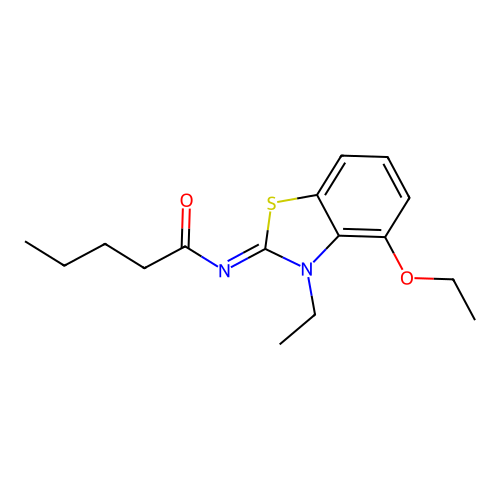 (E)-N-(4-ethoxy-3-ethylbenzo[d]thiazol-2(3H)-ylidene)pentanamide structure
