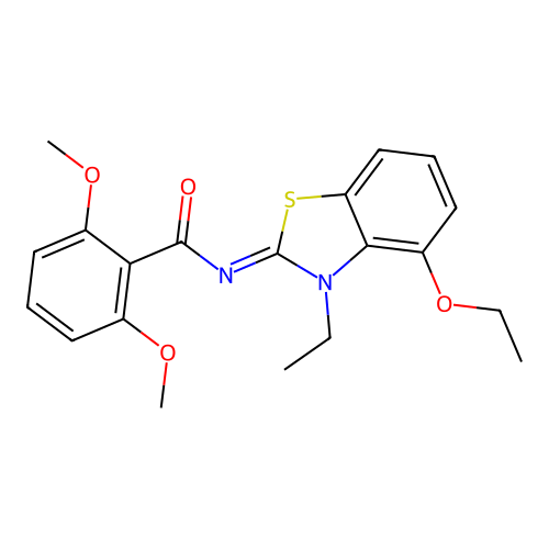 (E)-N-(4-ethoxy-3-ethylbenzo[d]thiazol-2(3H)-ylidene)-2,6-dimethoxybenzamide structure