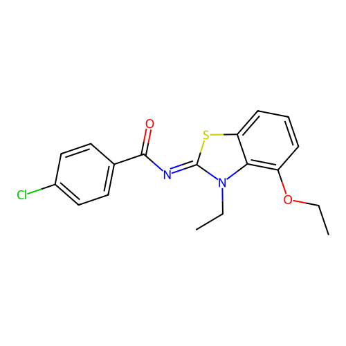 (E)-4-chloro-N-(4-ethoxy-3-ethylbenzo[d]thiazol-2(3H)-ylidene)benzamide structure