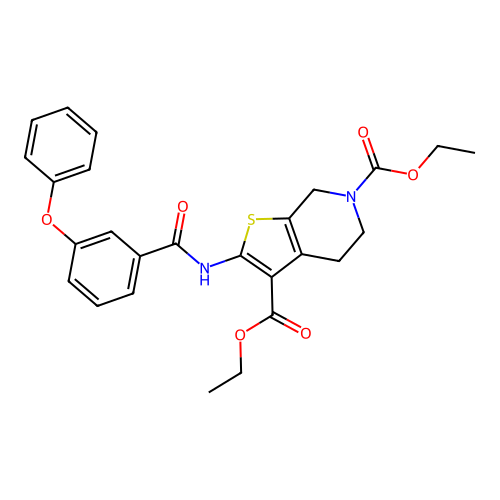 diethyl 2-(3-phenoxybenzamido)-4,5-dihydrothieno[2,3-c]pyridine-3,6(7H)-dicarboxylate structure