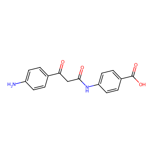 4-{[3-(4-Aminophenyl)-3-oxopropanoyl]amino}benzoic acid structure