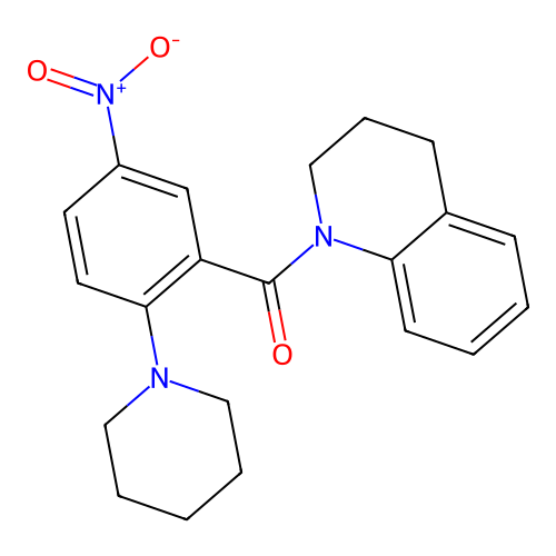 (3,4-Dihydro-1(2H)-quinolinyl)[5-nitro-2-(1-piperidinyl)phenyl]methanone structure