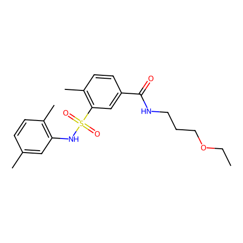 3-[(2,5-dimethylphenyl)sulfamoyl]-N-(3-ethoxypropyl)-4-methylbenzamide structure