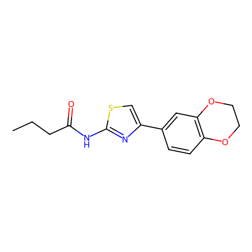 N-[4-(2,3-dihydro-1,4-benzodioxin-6-yl)-1,3-thiazol-2-yl]butanamide structure