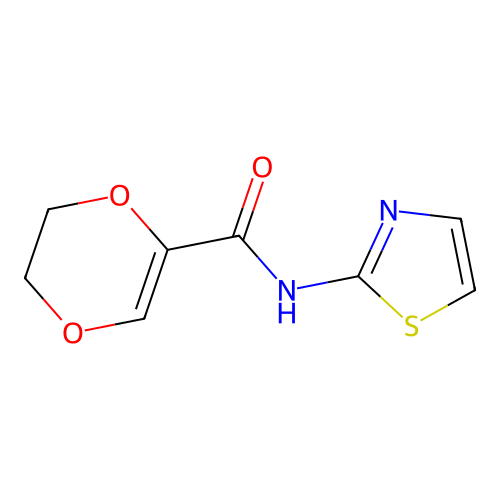 N-(1,3-thiazol-2-yl)-2,3-dihydro-1,4-dioxine-5-carboxamide structure