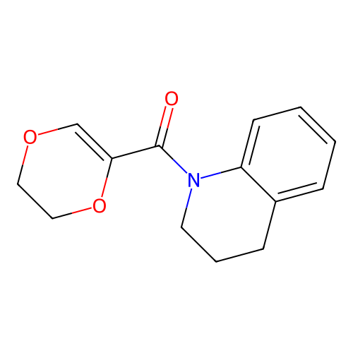 (5,6-dihydro-1,4-dioxin-2-yl)(3,4-dihydroquinolin-1(2H)-yl)methanone structure