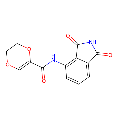 N-(1,3-dioxoisoindol-4-yl)-2,3-dihydro-1,4-dioxine-5-carboxamide structure
