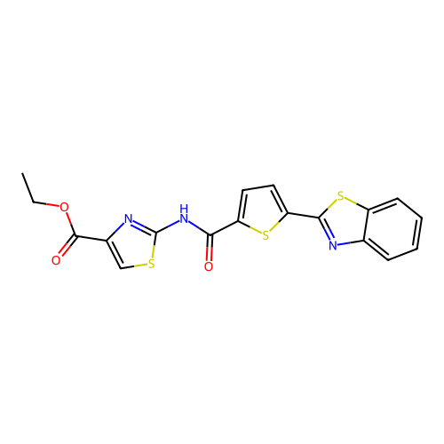 Ethyl 2-(5-(benzo[d]thiazol-2-yl)thiophene-2-carboxamido)thiazole-4-carboxylate structure