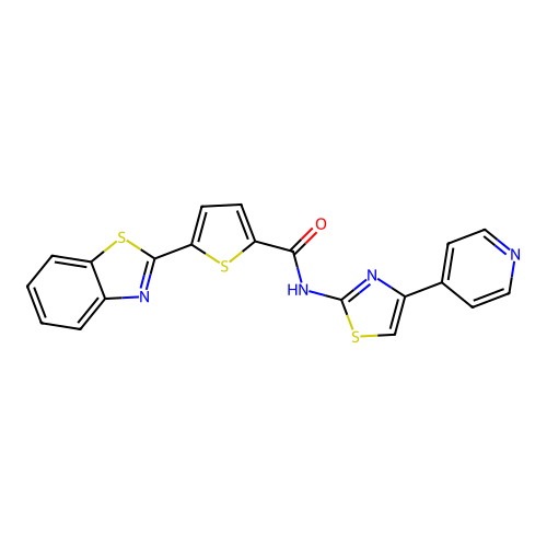 5-(benzo[d]thiazol-2-yl)-N-(4-(pyridin-4-yl)thiazol-2-yl)thiophene-2-carboxamide structure