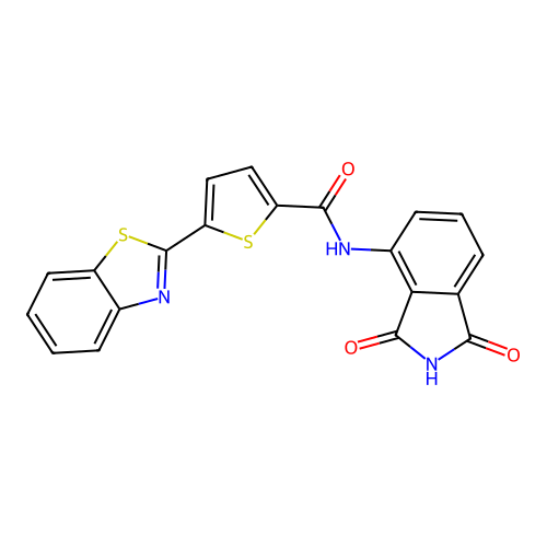 5-(benzo[d]thiazol-2-yl)-N-(1,3-dioxoisoindolin-4-yl)thiophene-2-carboxamide structure