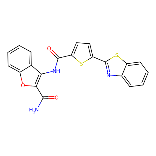 3-(5-(Benzo[d]thiazol-2-yl)thiophene-2-carboxamido)benzofuran-2-carboxamide structure