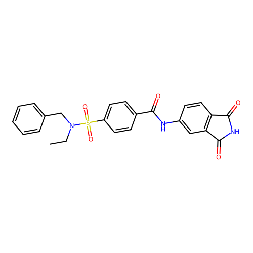 4-(N-benzyl-N-ethylsulfamoyl)-N-(1,3-dioxoisoindolin-5-yl)benzamide structure