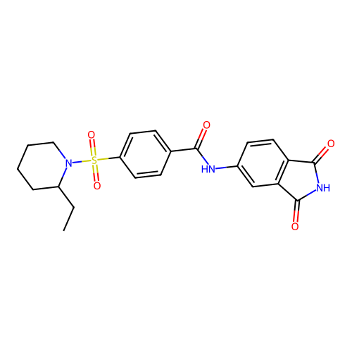 N-(1,3-dioxoisoindol-5-yl)-4-(2-ethylpiperidin-1-yl)sulfonylbenzamide structure